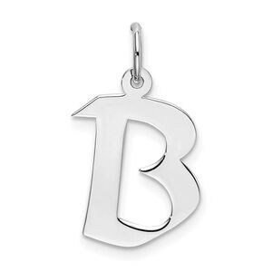 Sterling Silver Karlie Collection Artisan Block Initial Charm Letter B